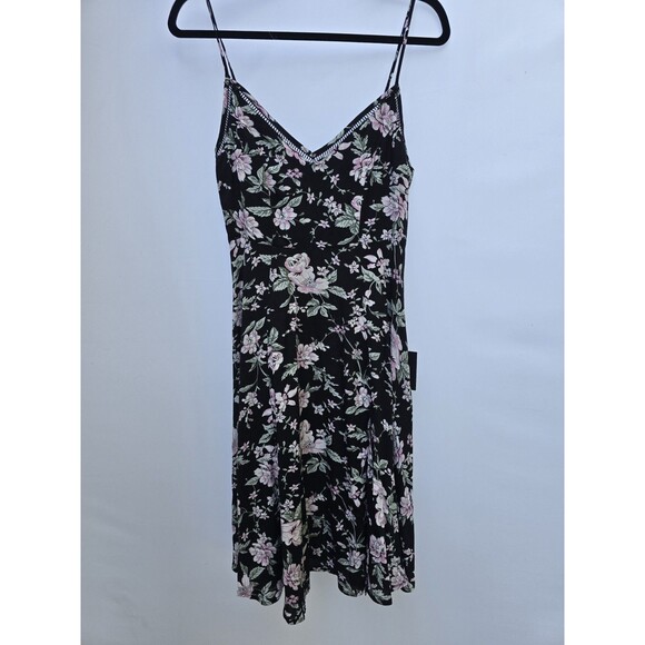 Lulus Womens Esperanza Black Floral Midi Dress SMALL NWT - Picture 9 of 10